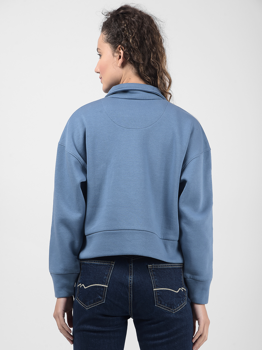 Numero Uno Women Blue Half-Zip Sweatshirt